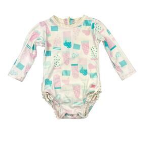 RuffleButts Popsicle Rash Guard Ruffle Swimsuit